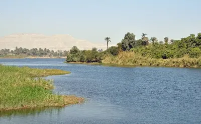 The Nile River and Delta from orbit — a NASA MODIS satellite view of the fertile valley cutting through the desert