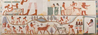 Detail of agricultural scenes from the Tomb of Nakht (18th Dynasty), Metropolitan Museum of Art facsimile
