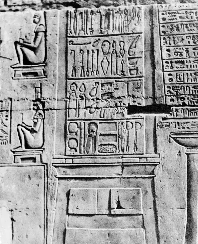 Ancient Egyptian Medical Instruments Relief from Kom Ombo Temple