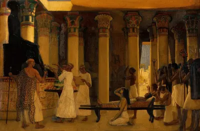 Painting by Ernest Board (1877-1934), An Invocation to I-em-hetep, the Egyptian Deity of Medicine